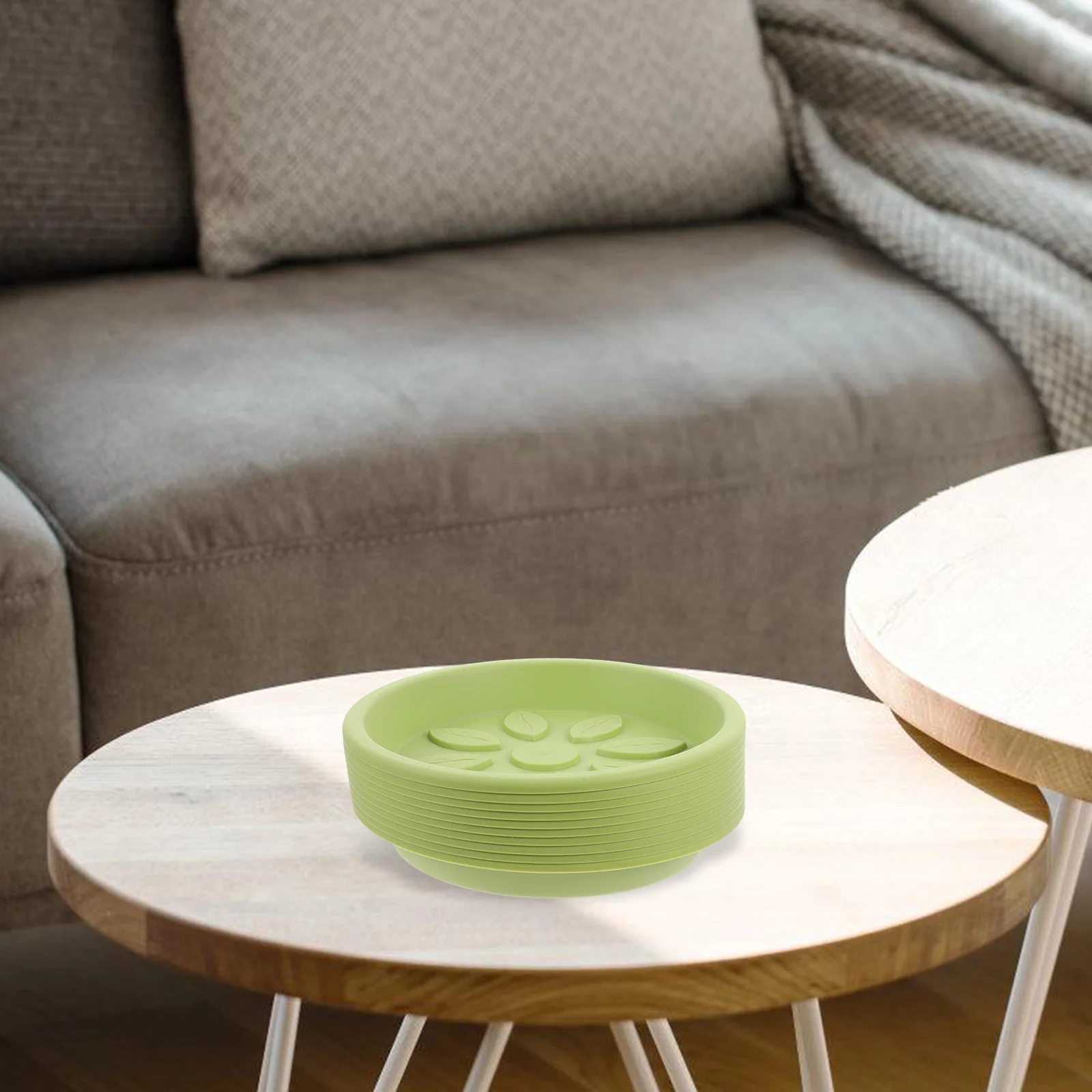 

10 Pcs Flower Pot Tray Trays Planter Bottom Base Flowerpot Light Green Water Saucers Garden