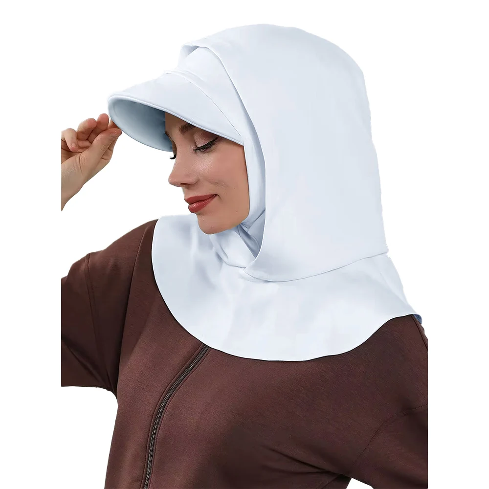 

New Muslim Women Head Wraps Brim Cap Pre-Tied Sunscreen Visor Turban Baseball Caps Head Scarf Hijab Female Outdoor Hat