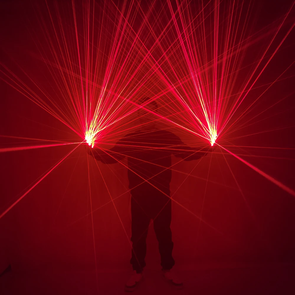 Sky Star Red Laser Luvas para Desempenho de Palco, Disco Ballroom Atmosfera Light, LED Luminous Show Trajes