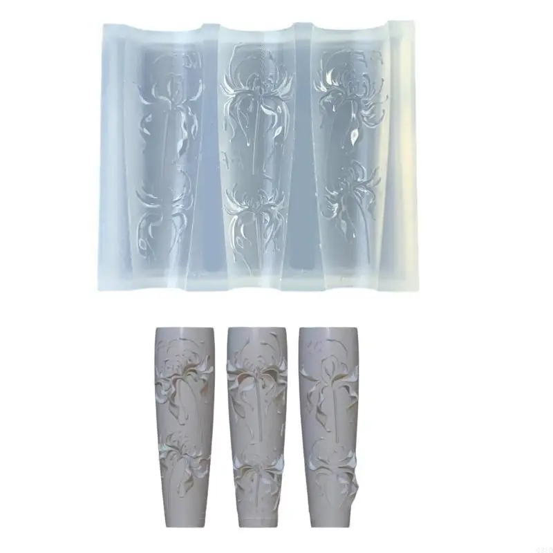 Stylish Art Mold for Unique Designs Sturdy Flower Silicone Carving Mold for Nail Salons and Home Use