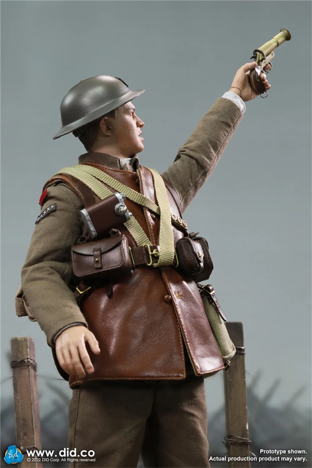 DID B11013 1/6 WWI Military The British Infantry Soldier Tom War Battle Thomson Flare Signal Gun PVC Material For Action Collect