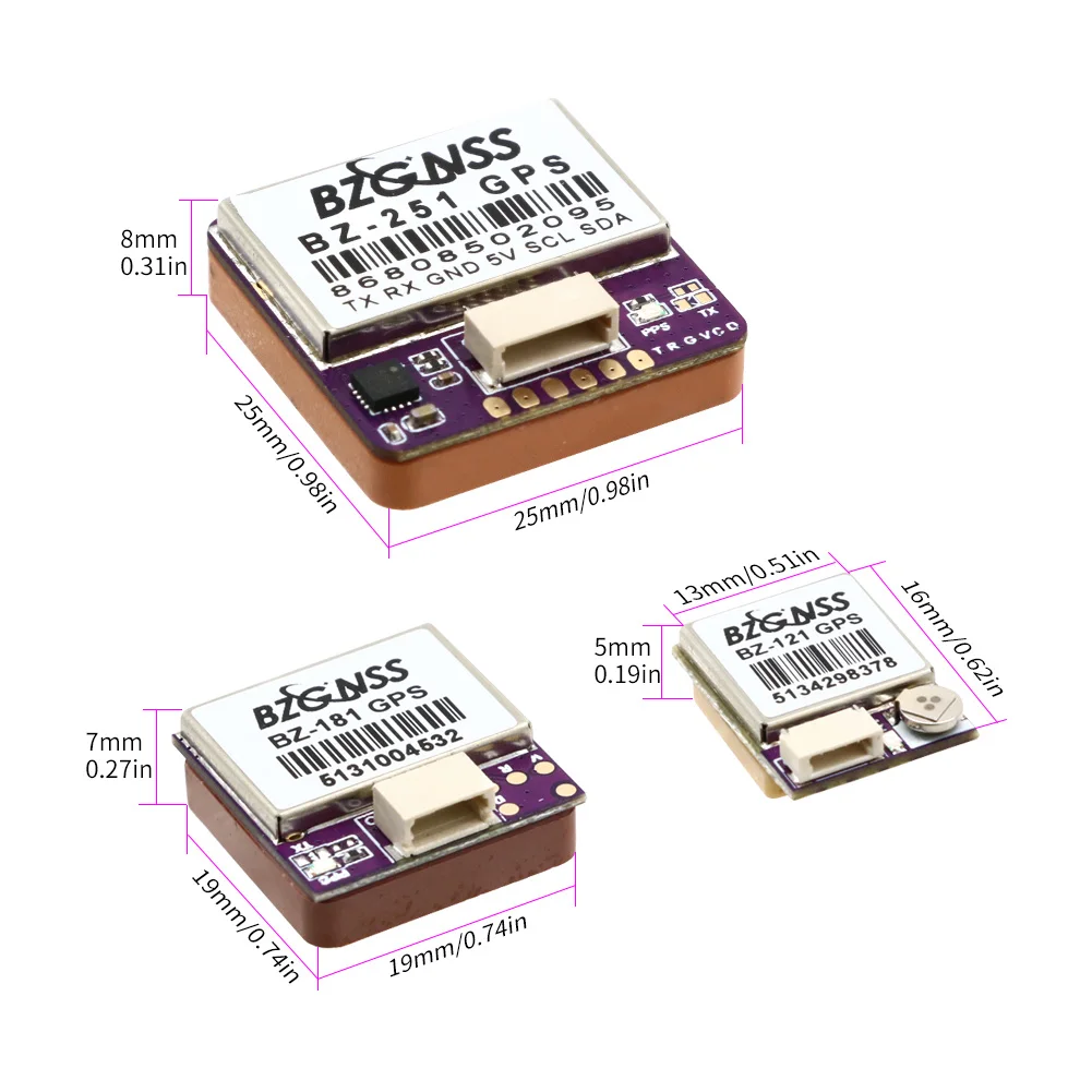 BZGNSS BZ-251 BZ-181 BZ-121 GPS Module Dual Protocol FPV Return Hover F7 F4 Flight Control Fixed Wing Return Rescue Drone Parts