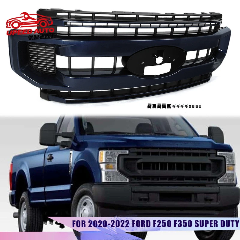 Suitable for Antimatter Blue Front Grille Compatible with 2020-2022 Ford F250 F350 Super Duty XLT Style Bumper Upper Grills