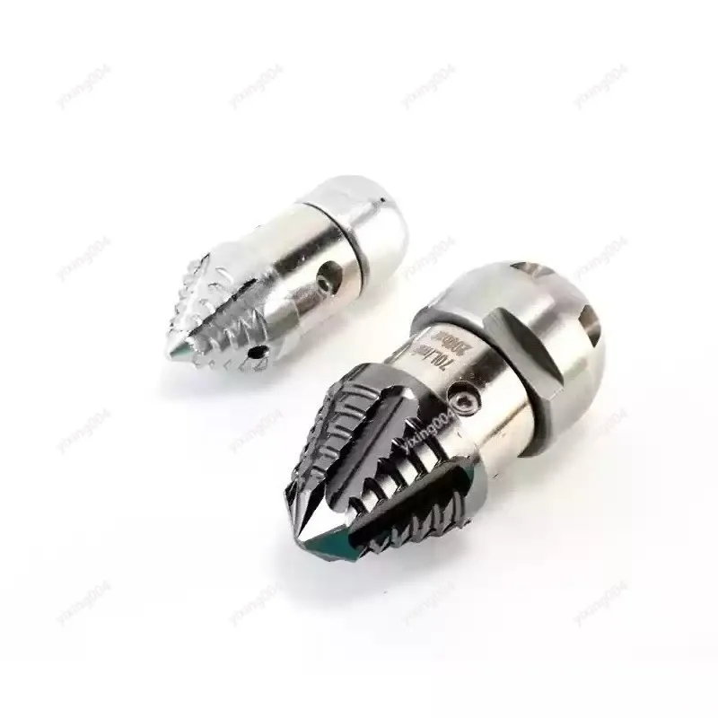 High Pressure Pipe Cleaning Nozzle, Rotary Water Rat Head for Sewer Drain Dredging