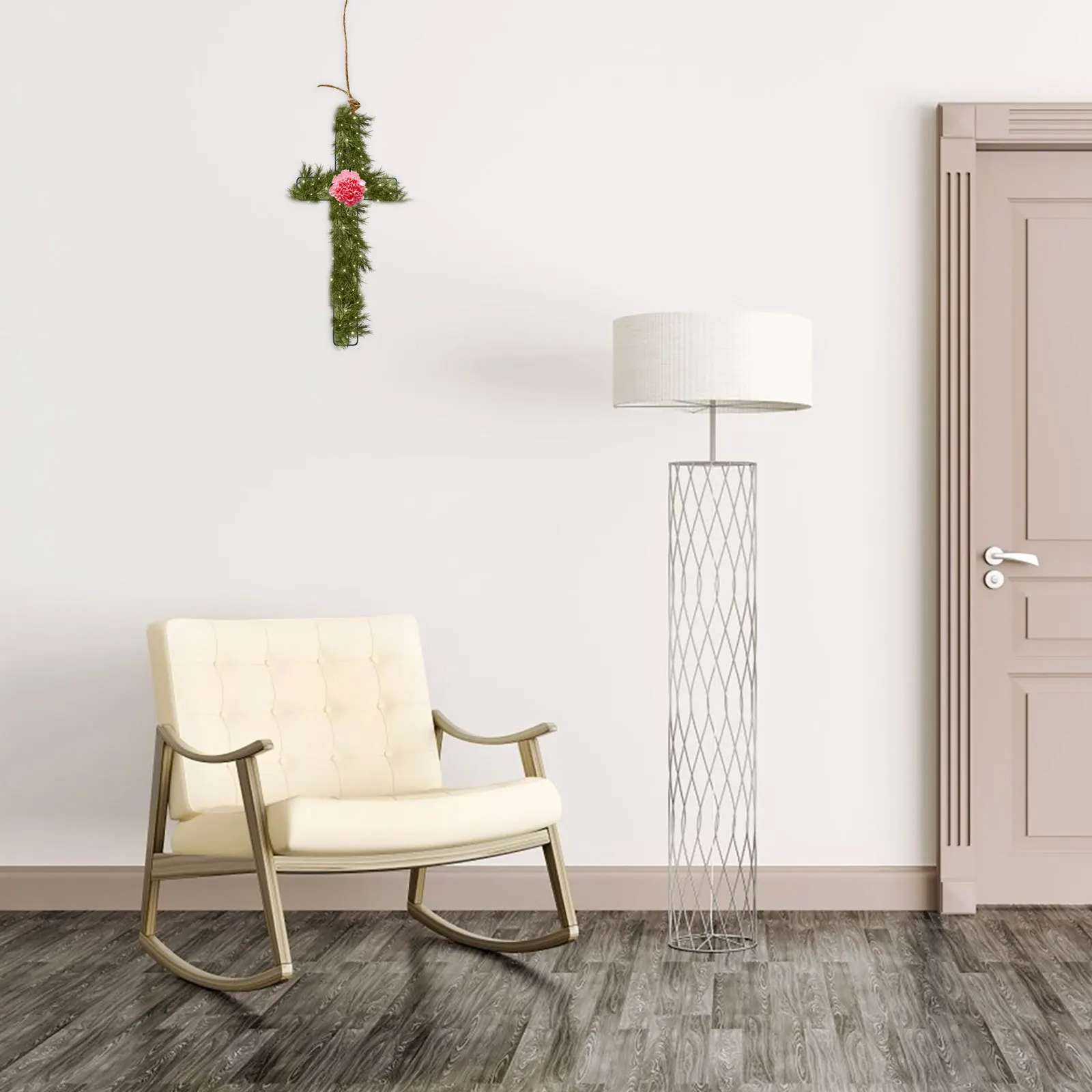 2 قطعة إكليل الحديد الإطار الصليب على شكل Diy بها بنفسك جارلاند رف لعيد الفصح عيد الميلاد إكليل صنع أداة زهرة ترتيب حامل احتفالي