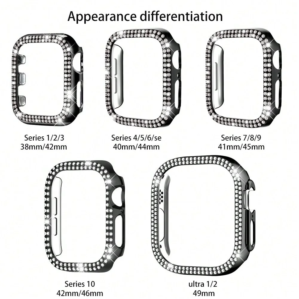 Diamond watch case for Apple Watc 40/41/42/44/45/46mm，tylish scratch-resistant full-coverage protective case，for Series11 10 987