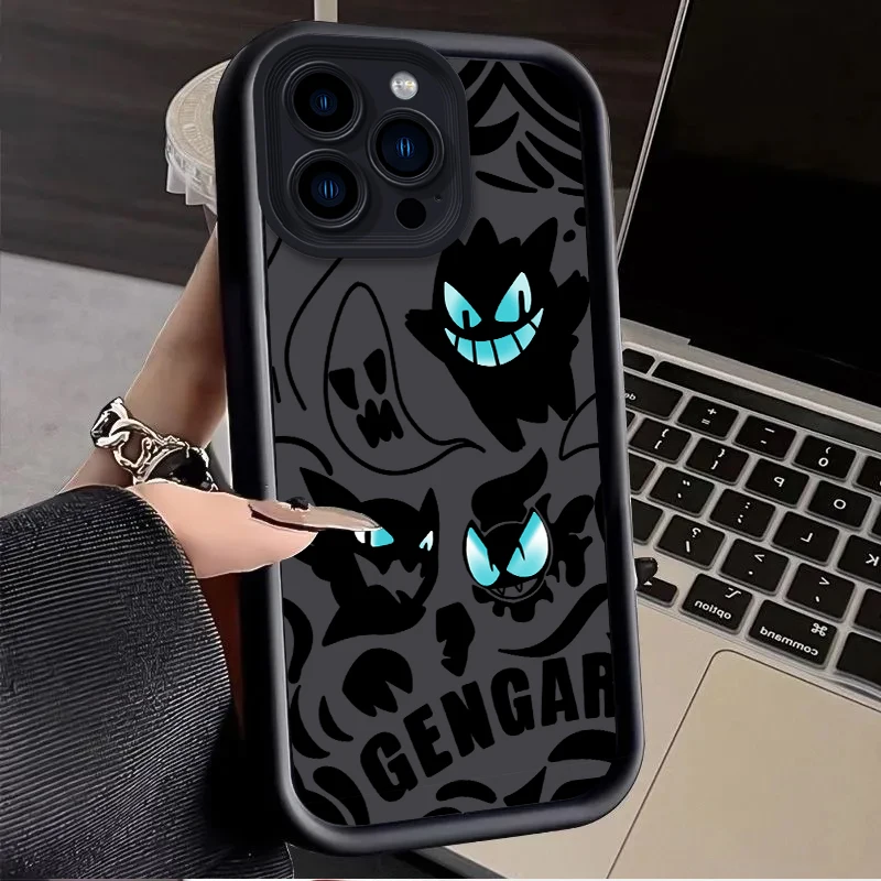 Pokemon Gengar Liquid Silicone Case for iPhone 15 14 13 12 11 Pro Max XS X XR 8 7 6S 6 Plus SE 2020 Shockproof Back Cover Funda image 5