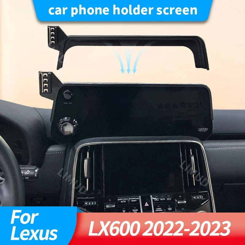 

Car Screen Mobile Phone Holder For Lexus LX600 2022-2023 Wireless Charger Mount GPS Bracket Gravity Stand Accessories