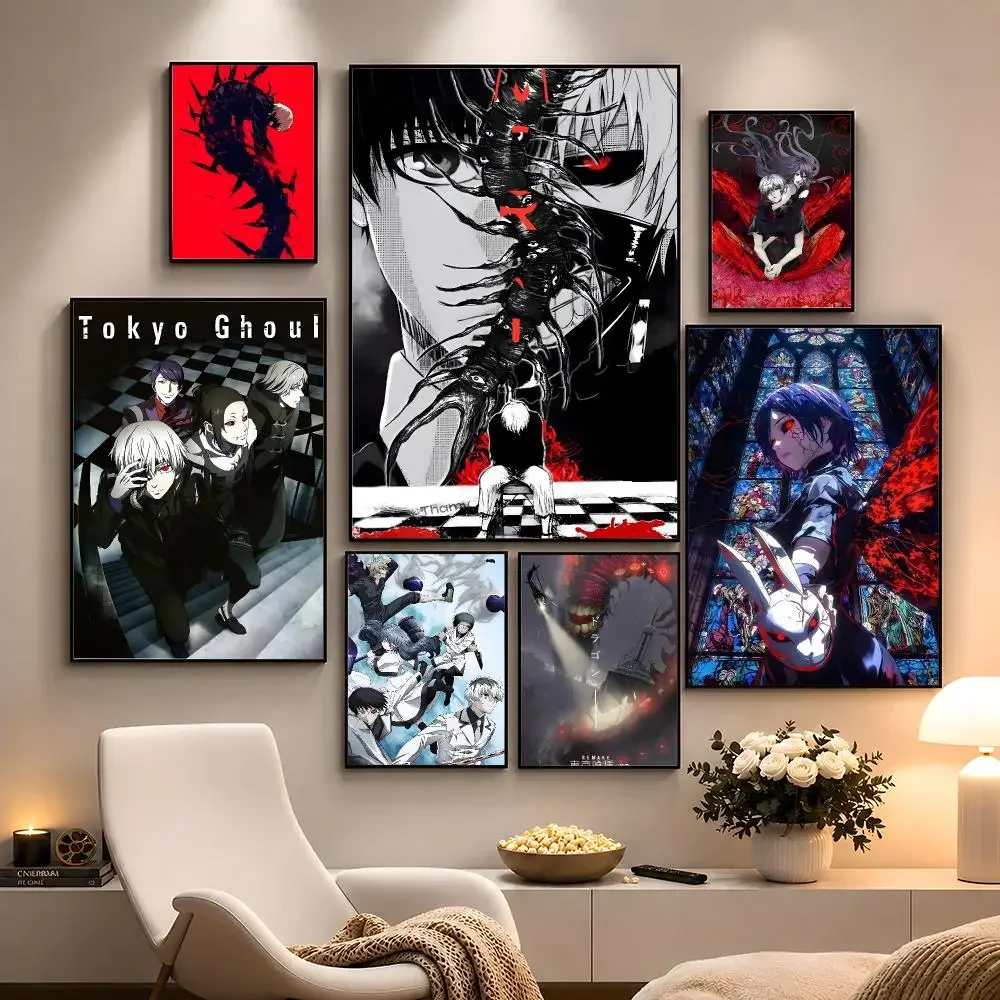 Anime Tokyo Ghoul Ken Kaneki Kagune Poster Peel And Stick Wall Art PP Waterproof HD Bedroom Living Room Home Decor Gift