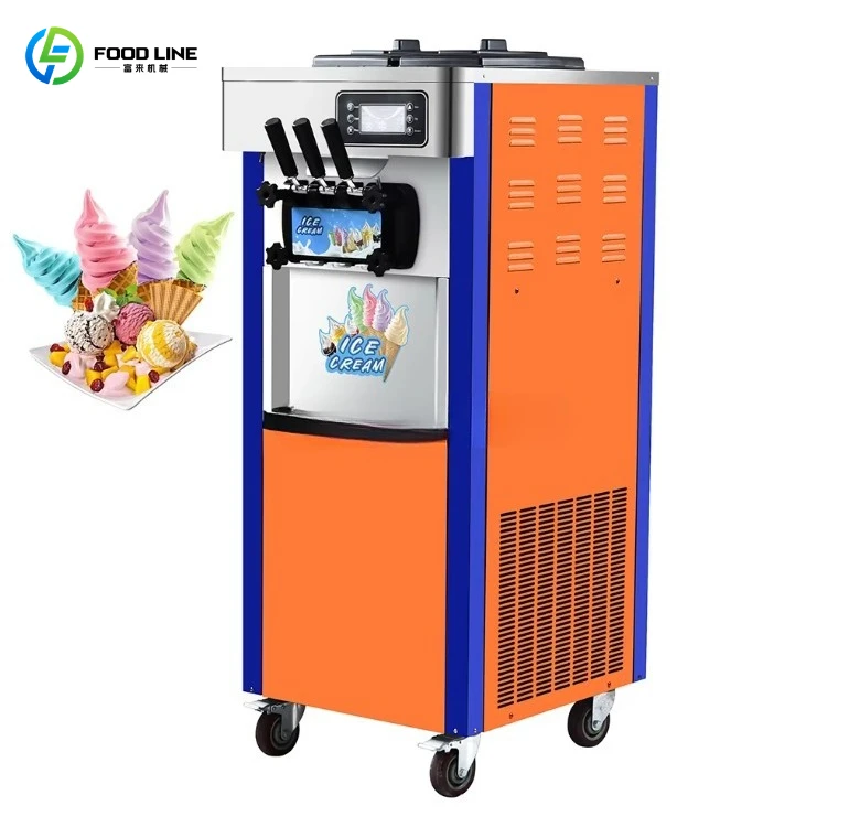 3 Flavors New Vertical Commercial Ice Cream Machine | High-Efficiency Soft Serve Maker for Restaurant & Mall