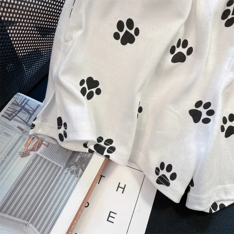 Ebaihui japanische süße Hunde pfote bedruckte Damen Shorts Sommer hohe Taille weites Bein Shorts lässig vielseitige Homewear