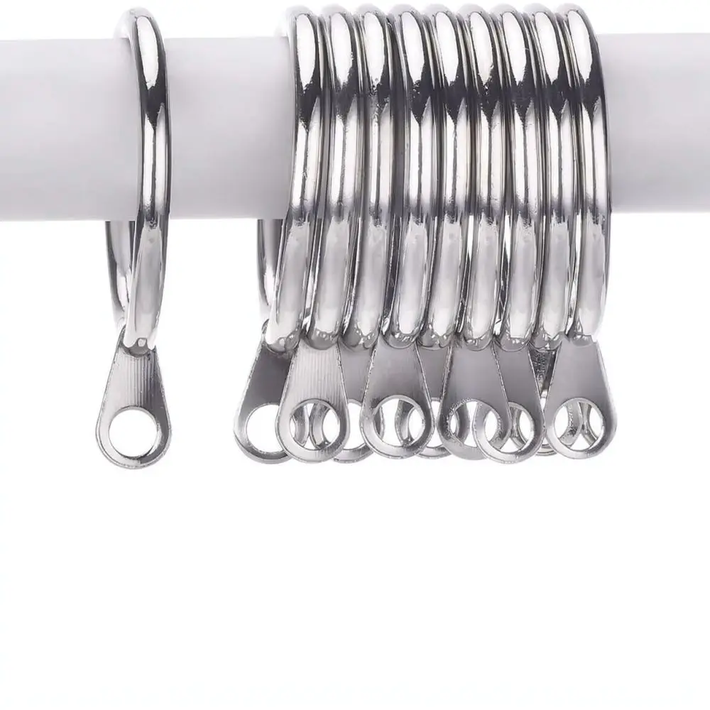 Metal Shower Curtain Rings For Rods Durable Silver Black Hooks Smooth Glide Modern Drapery Hardware Home Essentials