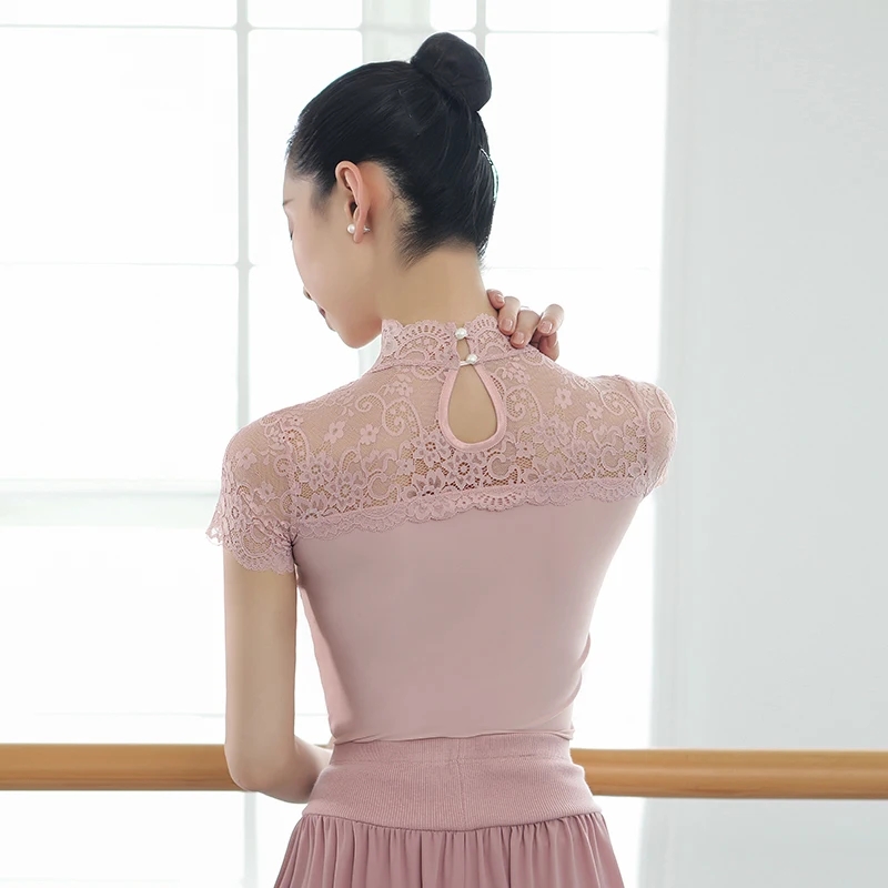 Adult Ballet Latin Belly Dance Top Lace Blouse Shirt Costume for Women Bellydance Dancing Clothes Dancer Wear Clothing
