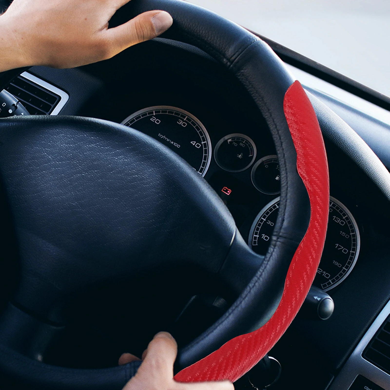 

s Fiber Steering Cover Anti Skid Universal Car Accessory Decorative Steering Wheel Protector Auto Vehicle Wheel