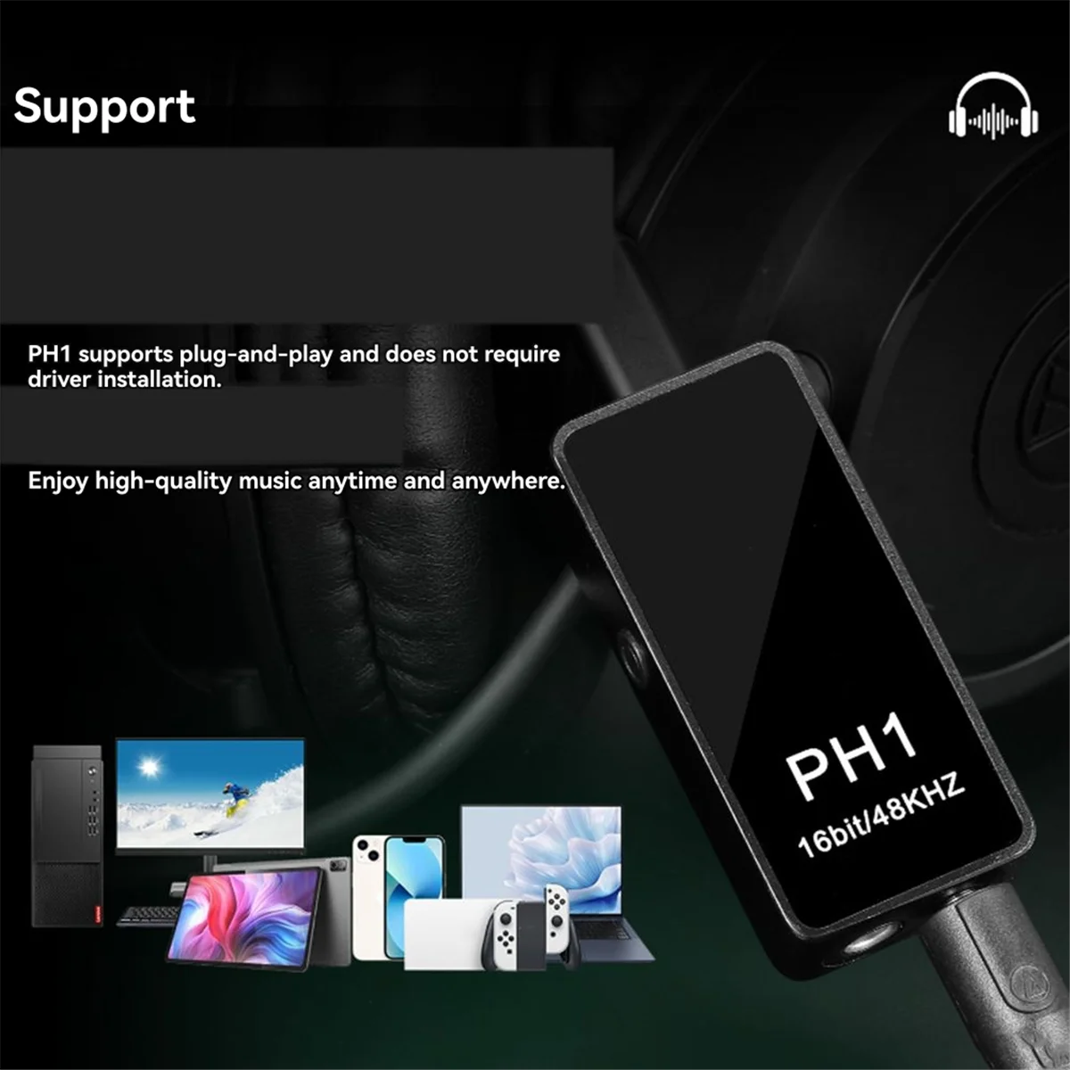 

New 3C-PH1 Small Tail Lossless Decoding Headphone Amplifier Balanced Fever HIFI Portable Audio Decoder Amplifier