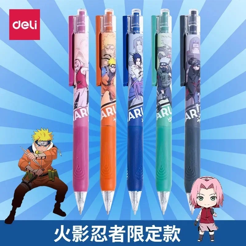 Naruto anime peripheral quick-drying black 0.5mm press gel pen cartoon Uzumaki Naruto student exam pen school office stationery