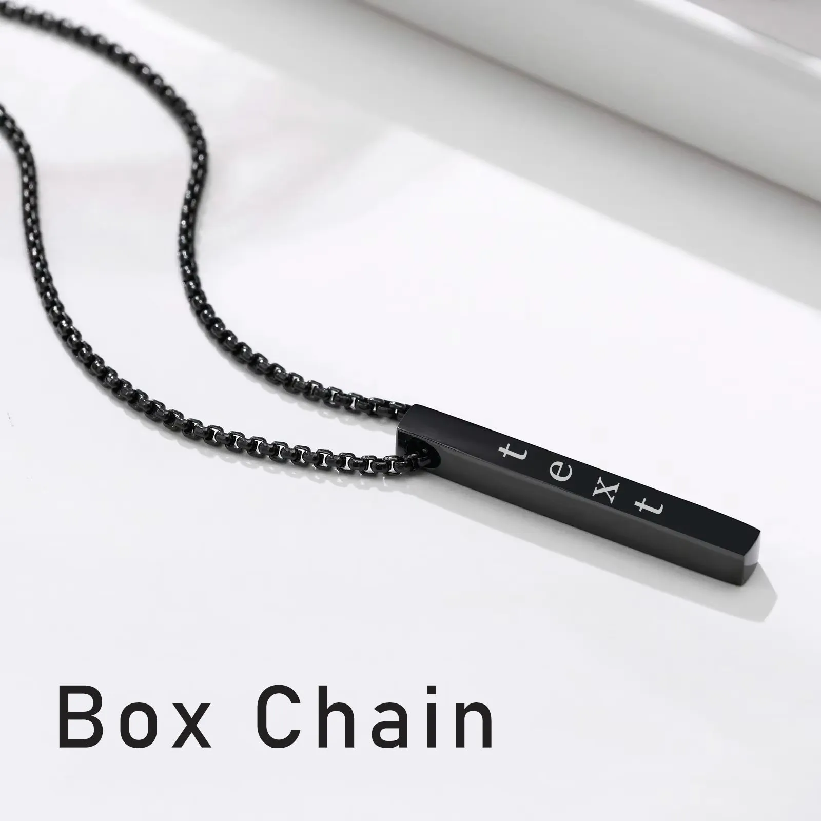 Free Personalized Engraving Necklace Distinctive Square Chain Custom Name/Anniversary/Special Words Men Women Father's Day Gift