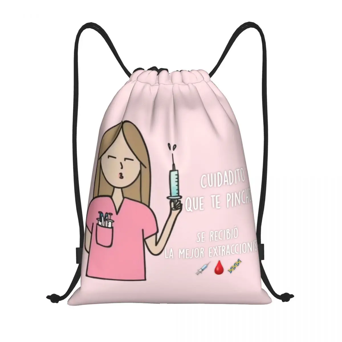 

Be Careful It Pricked You Сумки на шнурке Легкий доктор Медсестра Медицинская медицина Enfermera En Apuros Спортивный рюкзак для хранения