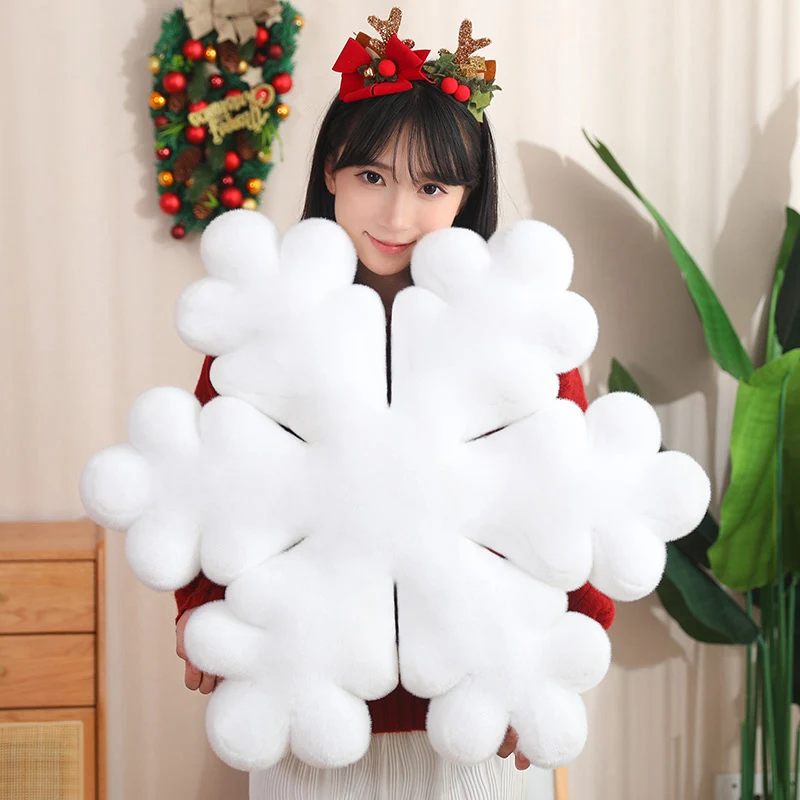 40/50/60cm Creative Funny Plush Snowflake Toys Super Stuffed Snow Pillow Kids Sleep Home Sofa Bed Cushion Gift For Kids