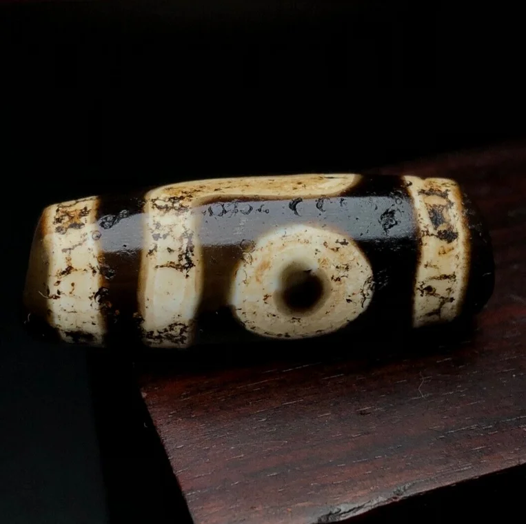 Magic Ancient Tibetan DZI Beads Old Agate 2 Eye Totem Talisman Pendant 35mm