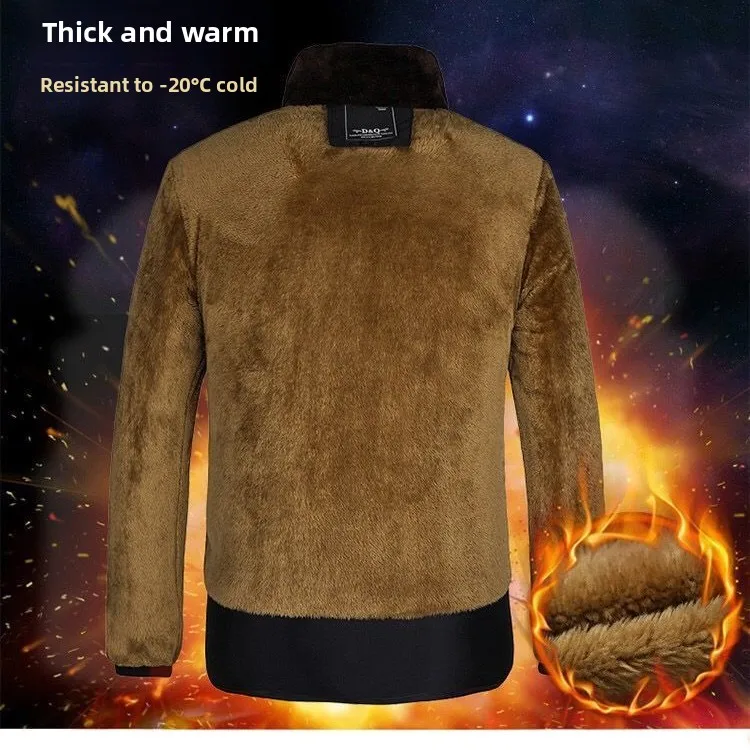 

Thiened Fce Winter Jaet для мужчин среднего возраста и лет Теплое хлопковое пальто для папы и папы Old Man Sle Faion Urban