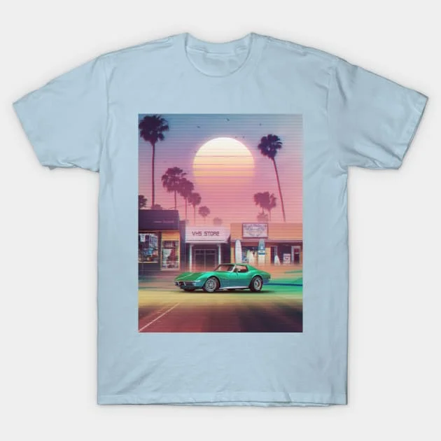 Synthwave Sunset Drive T-Shirt Men Women Clothes Oversized Cotton Tees New Fashion Top Tees