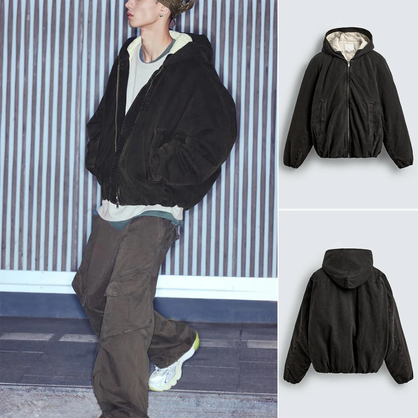 

Новое зимнее мужское свободное длинное хлопковое джинсовое пальто с капюшоном све, теплое повседневное молодежное полиэфирное волокно с застежкой-молнией