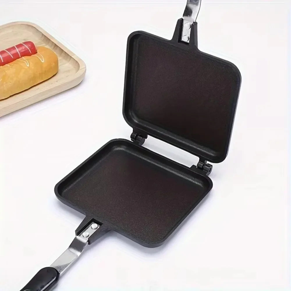 HLH Durable Non-Stick Sandwich Maker Aluminum Alloy Double-Sided Toast Frying Pan Detachable Omelette Pan Barbecue