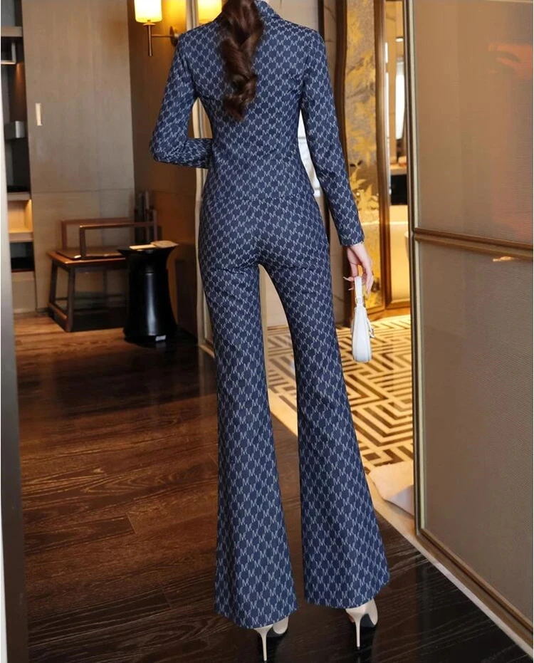 new spring autumn office lady Fashion Casual skinny brand female women girls coat pants suit sets clothing