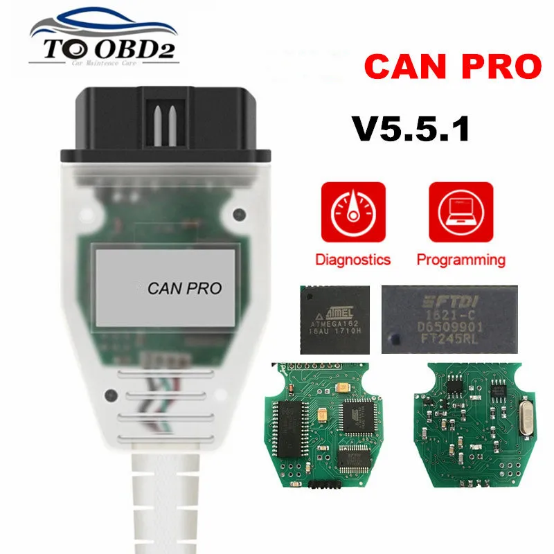 Новый для VAG CAN PRO V5.5.1 поддерживает CAN BUS K-Line UDS работает для AUDI/VW VCP OBD2 Диагностический кабель с FTDI FT245RL