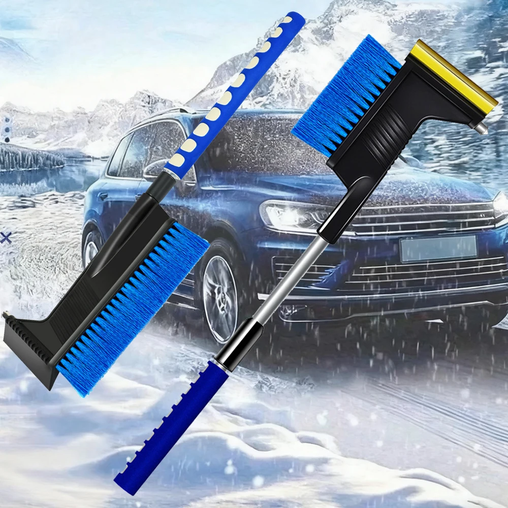 

Winter car mounted snow removal shovel with three in one snow shovel tool for sweeping snow, scraping snow with safety hammer