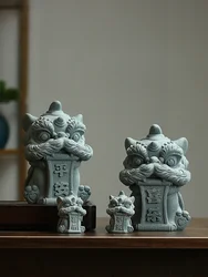 Lion Imitation Bluestone Decoration Crafts, Living Room Wine Cabinet Entrance Decoration, Hotel Restaurant Counter