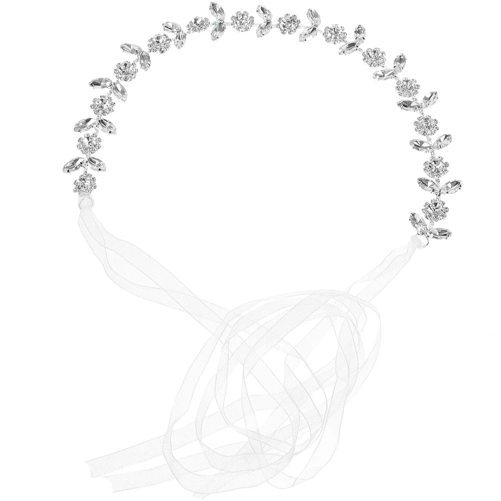 

Повязка на голову с кристаллами и стразами, классический цвет, регулируемая, свадебная, для женщин