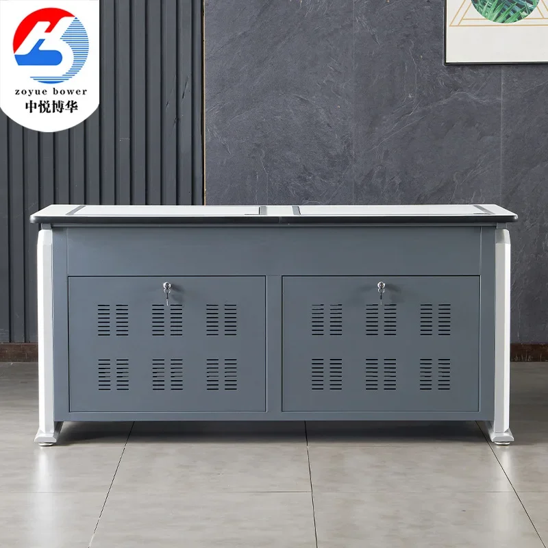 Zhongyue Bohua School Computer Room Desktop Flip Computer Desk Computer Room Display Hidden Embedded Training Table