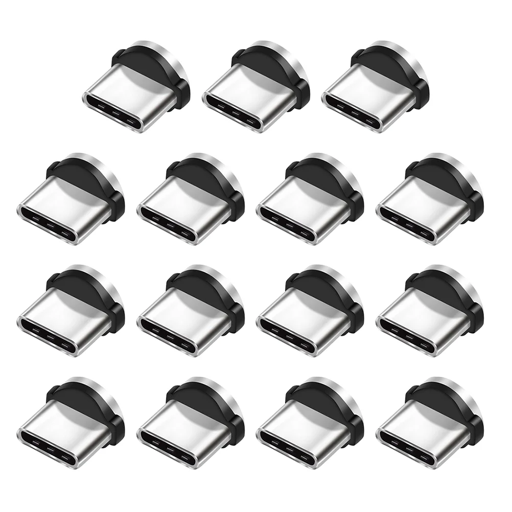 15 Pcs Coned Magnetic Connector USB Charging Cable Adapter Rotating Phone Aluminum