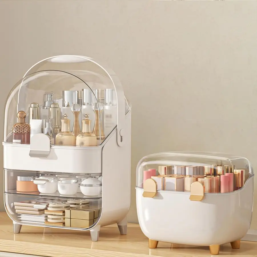 

Органайзер с держателем для помады, коробка для хранения косметики и средств по уходу за кожей, демонстрационные витрины для косметики, подарки для девочек-подростков, органайзеры для макияжа