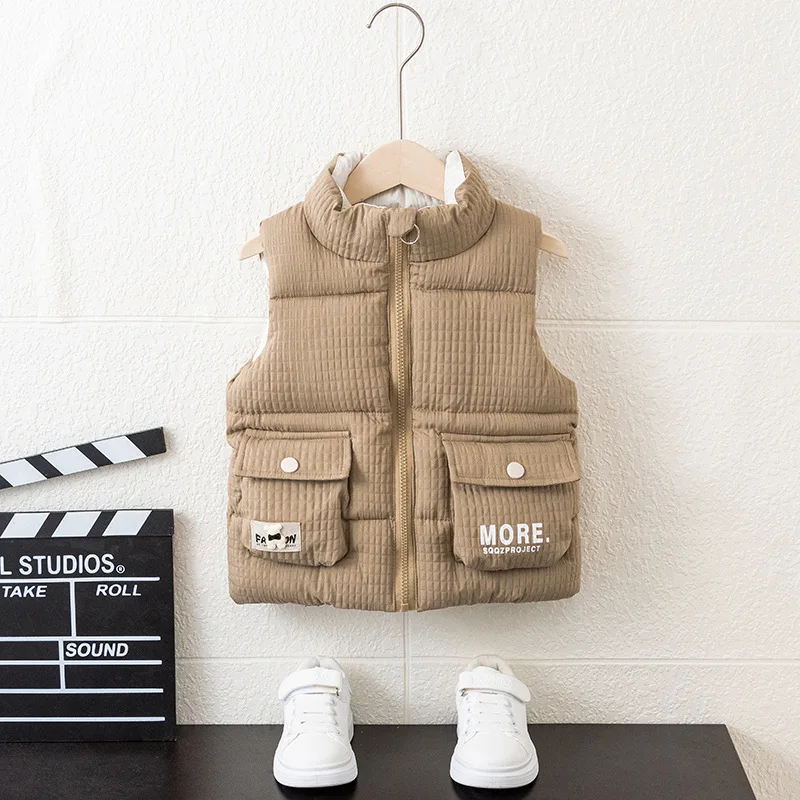 

Boys Down Vest Winter 2025 Children Thick Warm Tops For Baby Warm Clothing Outerwear Kids Coats Outfits Costume Jackets Vest 6Y