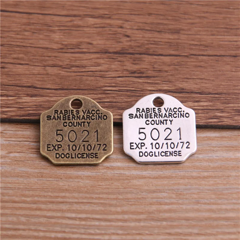 10PCS 20*21mm Fashion Vintage Metal Zinc Alloy Pentagram Charms Letter \