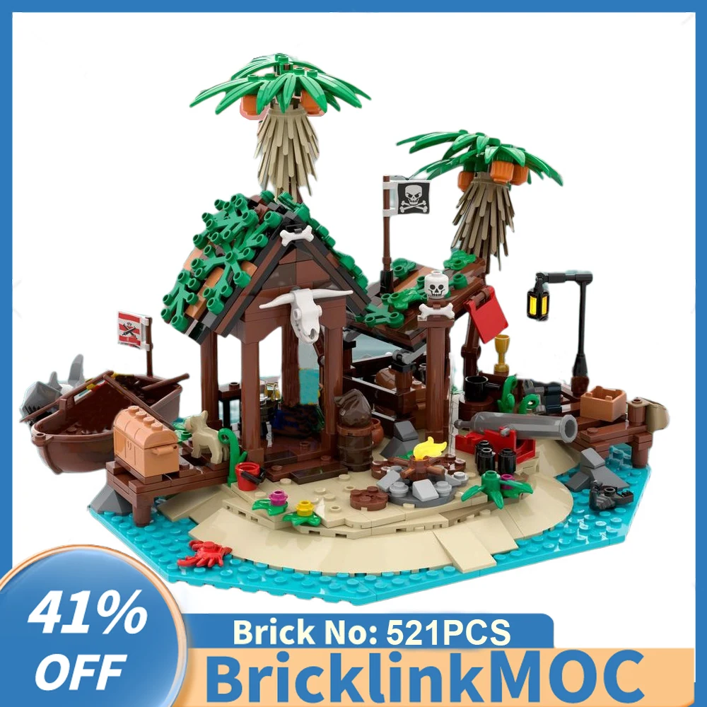 Nuova serie di pirati medievali MOC Pirates Cannon Shipwreck Island boigher Shanty idee creative fai da te giocattolo per bambini regalo