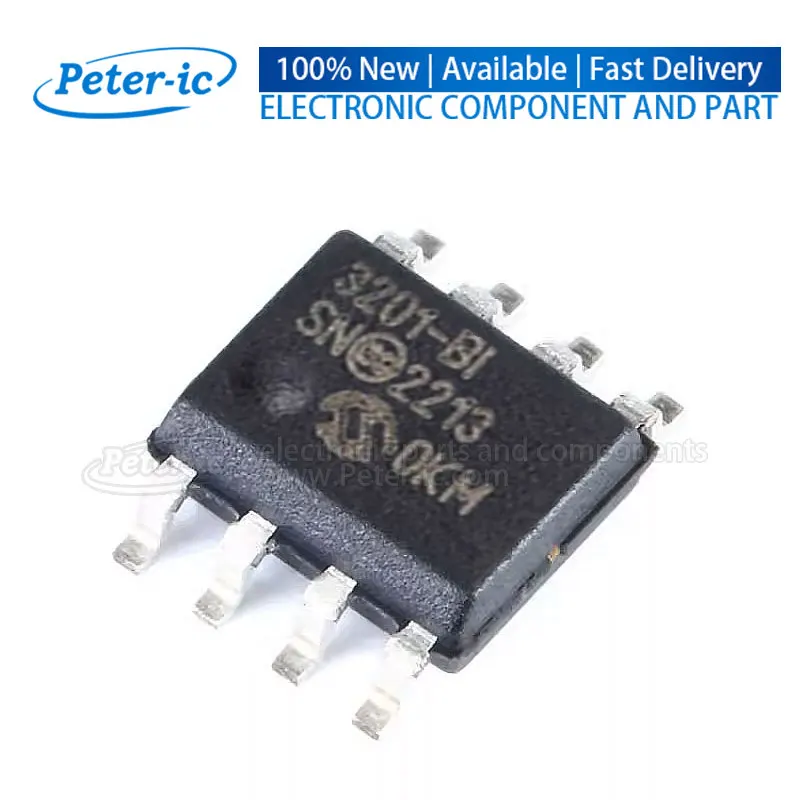 MCP3201-BI/SN 3201-BI SOP-8 12Bit 2.7V~5.5V 100kHz SPI SOP-8 Analog to Digital Converters (ADC) Available Peter-ic(1pcs)