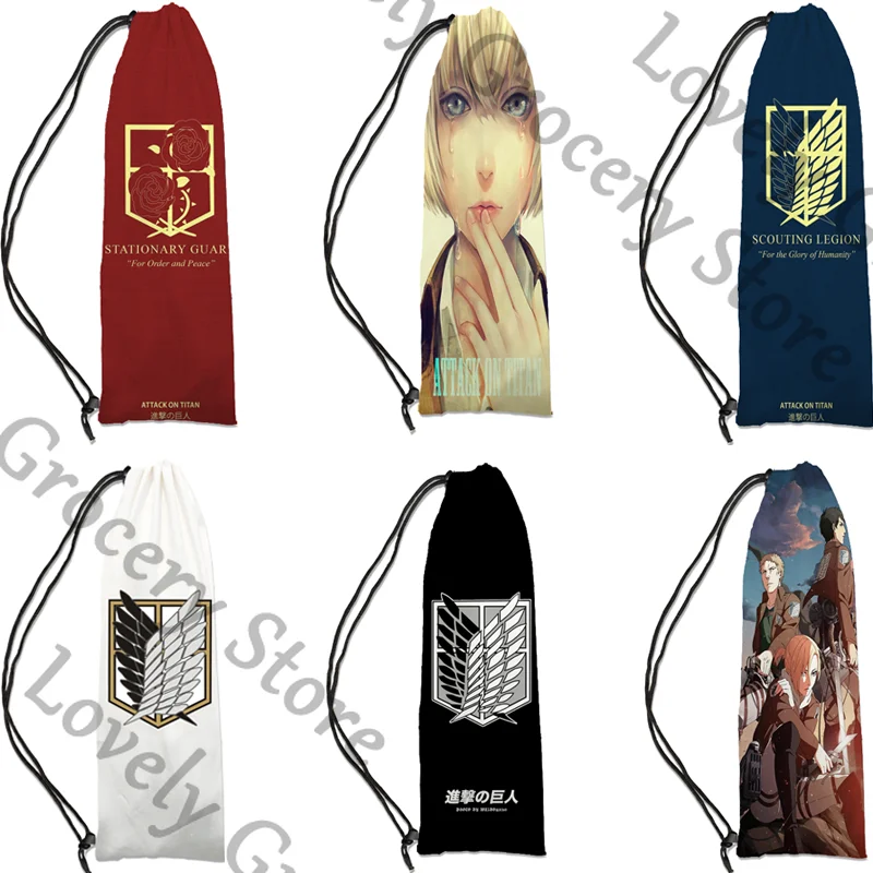 

Anime Levi Ackerman Erwin Smith Attack on Titan Shingeki No Kyojin Ataque A Los Titanes Eren Jaeger Cosplay Racket Bag Game Gift