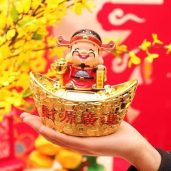 God of Fortune Figurine Feng Shui Home Decoration Solar Nod God of Wealth Mascot Room Decor Car Ornament Lucky Statue