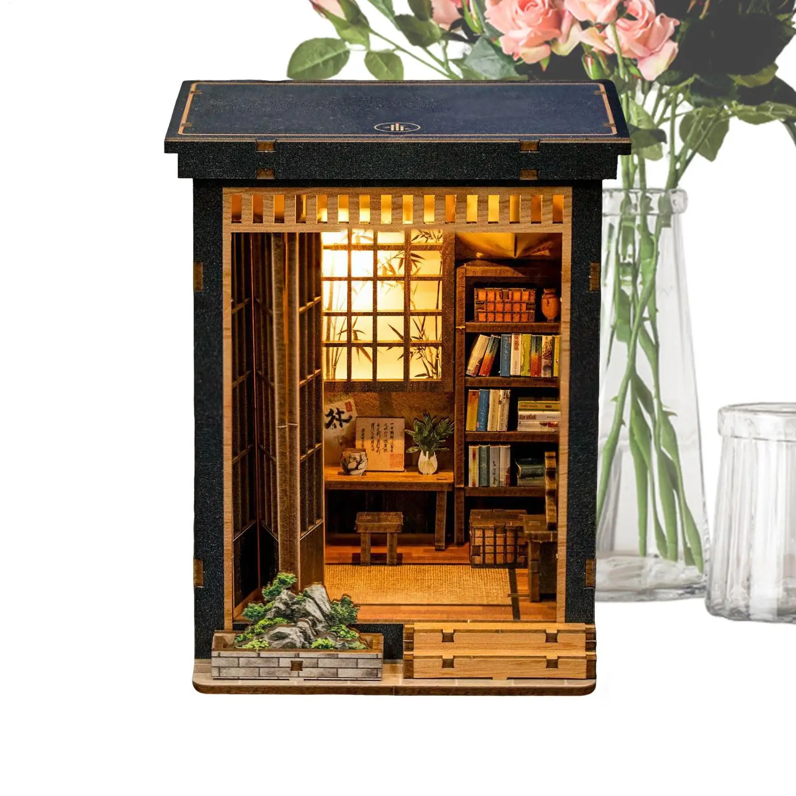 

Mini House Kit Wood Japanese Style Table Decor Mini Doll House Set For Adults Collectors Holiday Birthday Family Activity