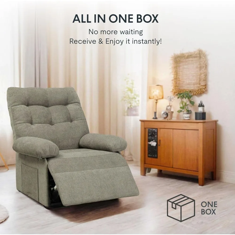 Dual Motor Power Recliner Chair - Independent Foot&Backrest Control, Electric Reclining Sofa w/Infinite Position ,1 Seater