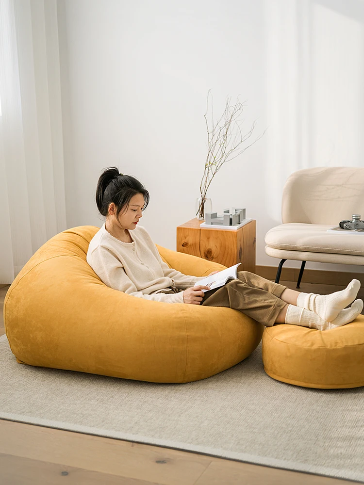 Giant Bean Bag Lazy Sofa Bean Bag Living Room Bedroom Balcony Tatami Single Leather Light Luxury Lying Chair Children