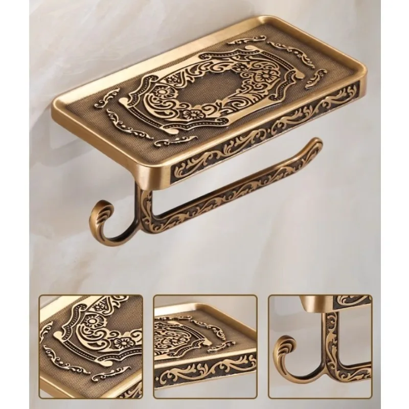 

Держатель для туалетной бумаги настенный, винтажный, классический, для ванной комнаты, из антикварной латуни, коробка для салфеток, аксессуары для ванной