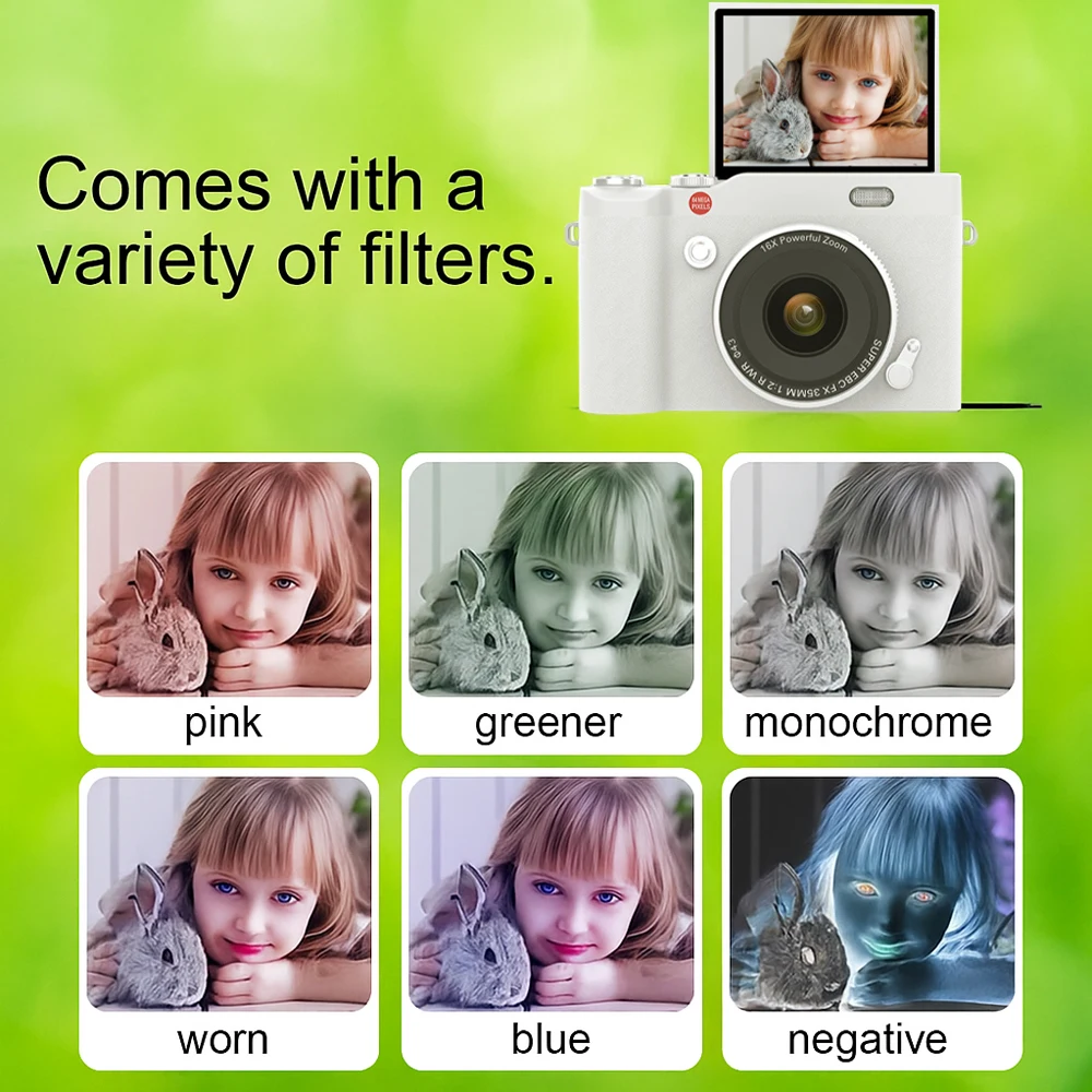 كاميرا رقمية مدمجة من ماج كام 180 °   فليب 2.4 بوصة شاشة CCD كاميرا رقمية HD كاميرا ريترو السفر في الهواء الطلق مسجل صور هدية