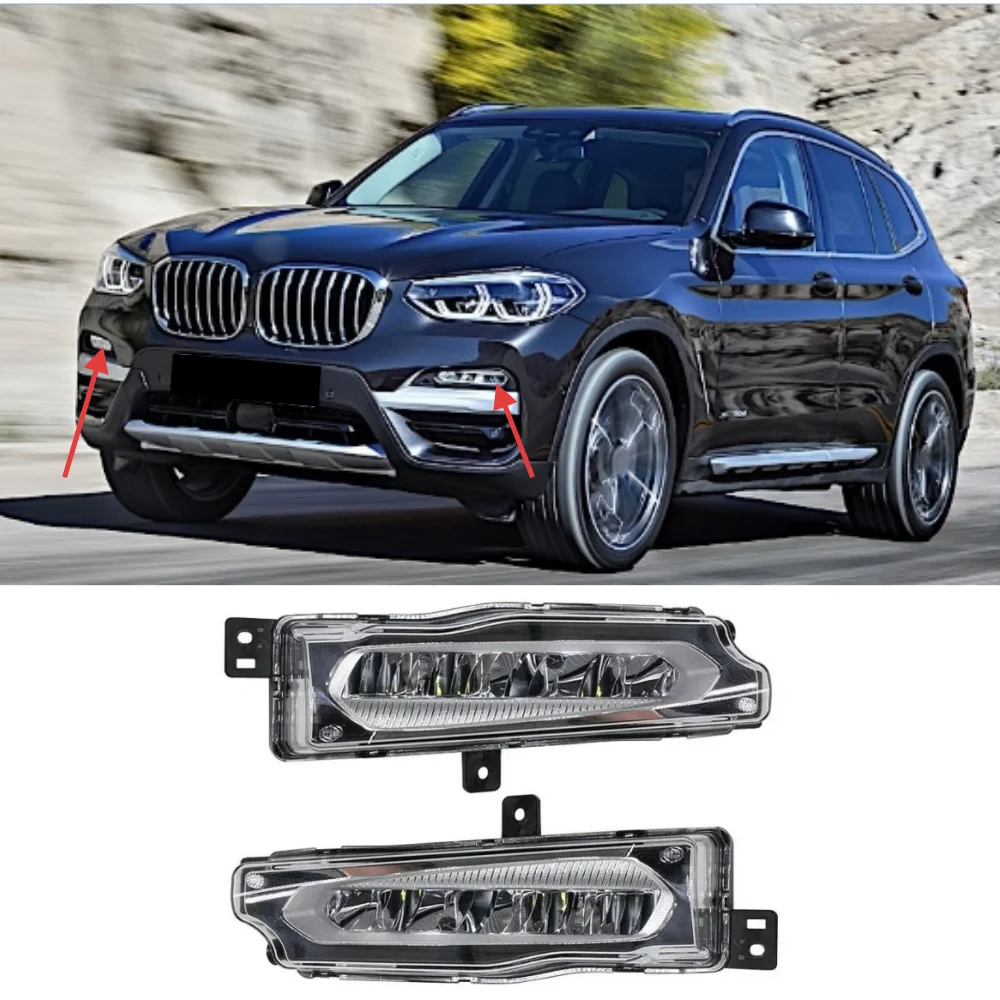 

For BMW X3 G01 G08 X4 G02 2018-2023 Automotive Front Bumper LED Daytime Anti Fog Light OE: 63177412527 63177412528