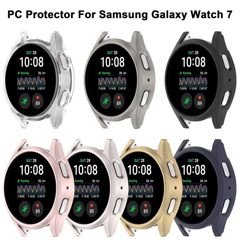 Zderzak PC Shell odporna na zarysowania twarda obudowa ochraniacz ekranu akcesoria etui na inteligentny zegarek pokrywa dla Samsung Galaxy Watch 7 40/44mm