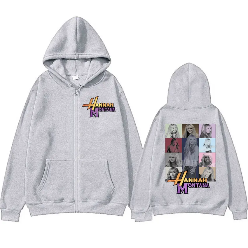 Men's Sweatshirt Hannah Montana Print Pattern Zipper Hooded Shirt - Miley Cyrus Eras Tour Concert Hooded Sweatshirt
